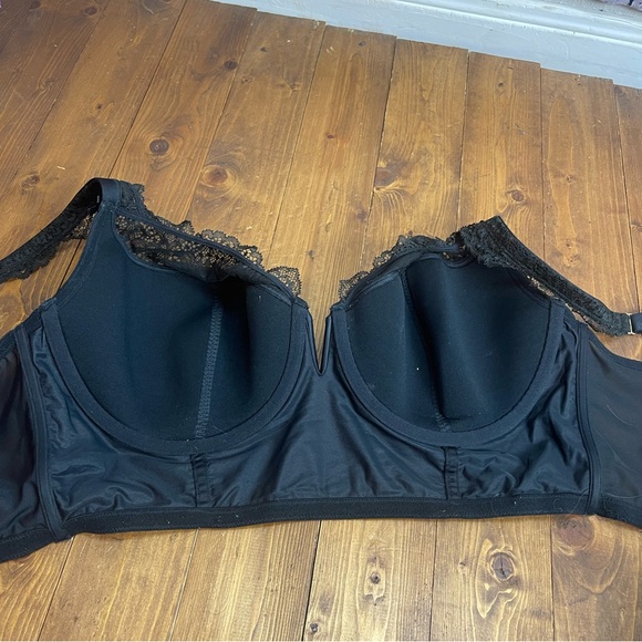 Cacique by lane Bryant size 44DDD black lightly lined French balconette bra - Picture 5 of 7